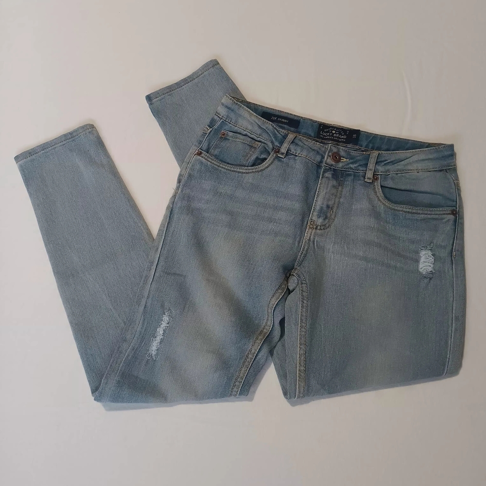 Lucky Brand Light Wash Blue Zoe Skinny Jeans Sz 16